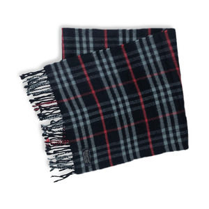 Auth Burberry Black Nova Check Scarf
